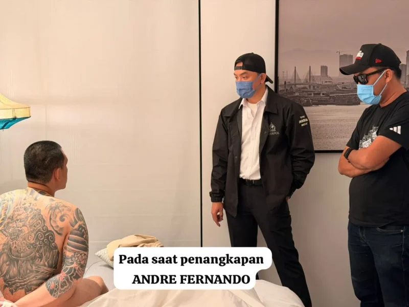 Penangkapan bandar narkoba Andre Fernando Tjandra alias The Doctor di Penang Malaysia oleh tim gabungan Polri dan Interpol. (Posnews/Ist)