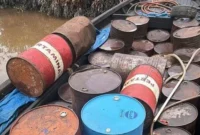 Barang bukti ribuan liter solar ilegal di Kabupaten Pelalawan. (Posnews/Ist)