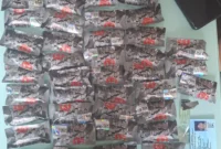 Barang bukti 43 cartridge etomidate hasil pengungkapan Bareskrim di Pekanbaru. (Posnews/Ist)