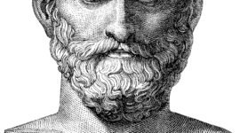 Ilustrasi, Runtuhnya dominasi mitos. Thales dari Miletus mengubah sejarah intelektual manusia dengan mengajukan argumen rasional pertama tentang asal-usul alam semesta, memosisikan air sebagai zat tunggal pemelihara kehidupan. Dok: Istimewa.