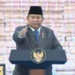Presiden Prabowo Subianto menyaksikan penyerahan uang Rp11,4 triliun oleh Kejaksaan Agung di Jakarta Selatan. (Posnews/Ist)
