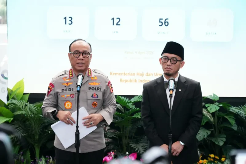Wakapolri Komjen Pol Dedi Prasetyo dengan Wakil Menteri Haji dan Umrah Dahnil Anzar Simanjuntak bentuk Satgas Haji 2026 di Jakarta. (Posnews/Ist)