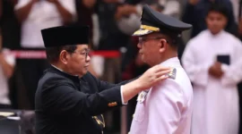 Pramono Anung melantik 11 pejabat tinggi Pemprov DKI Jakarta di Balai Kota secara tertutup, Rabu 15 April 2026. (Posnews/Kominfo)