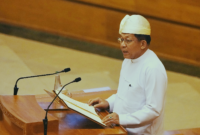 Babak baru kekuasaan. Senior Jenderal Min Aung Hlaing secara resmi mengambil sumpah sebagai Presiden Myanmar, mempertegas kendali militer atas struktur pemerintahan sipil di Nay Pyi Taw tahun 2026. Dok: Xinhua.