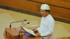 Babak baru kekuasaan. Senior Jenderal Min Aung Hlaing secara resmi mengambil sumpah sebagai Presiden Myanmar, mempertegas kendali militer atas struktur pemerintahan sipil di Nay Pyi Taw tahun 2026. Dok: Xinhua.