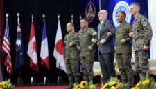 Sinergi lintas negara. Filipina dan Amerika Serikat meresmikan latihan militer Balikatan 2026 dengan partisipasi penuh pertama Jepang guna memperkuat interoperabilitas pertahanan di tengah ketegangan Laut China Selatan. Dok: Kyodo.