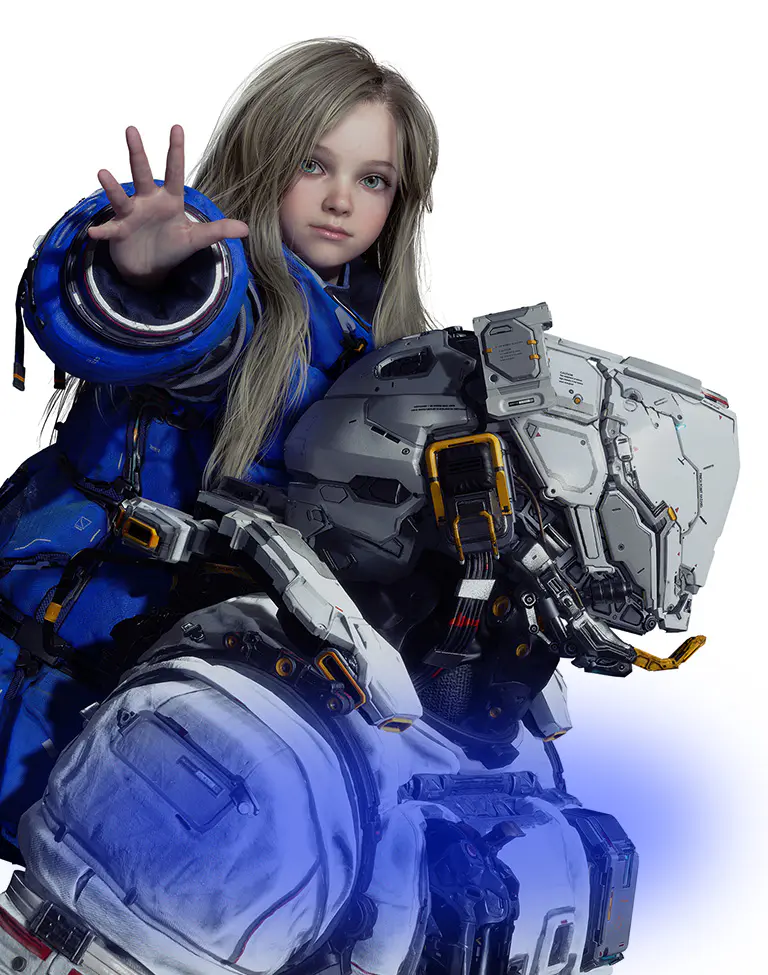 Lebih dari sekadar aksi fiksi ilmiah. Pragmata berhasil memadukan ketegangan pertempuran robotik dengan kisah emosional hubungan ayah-anak, menjadikannya standar baru gim naratif di tahun 2026. Dok: Istimewa.