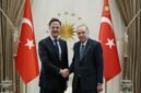 Presiden Turkiye Tayyip Erdogan bertemu dengan Sekretaris Jendral NATO Mark Rutte di Ankara, Turkey, April 22, 2026. Murat Kula/Turkish Presidential Press Office/Handout via REUTERS