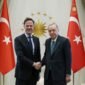 Presiden Turkiye Tayyip Erdogan bertemu dengan Sekretaris Jendral NATO Mark Rutte di Ankara, Turkey, April 22, 2026. Murat Kula/Turkish Presidential Press Office/Handout via REUTERS