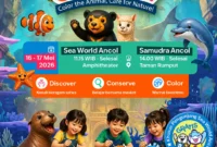 Anak-anak mengikuti kegiatan mewarnai satwa di BioKids Color Day Ancol. (Posnews/Ist)
