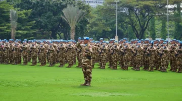 Panglima TNI melepas 744 prajurit Satgas Konga UNIFIL yang diberangkatkan ke Lebanon untuk menjalankan misi perdamaian PBB. (Posnews/Ist)