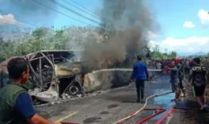 Tabrakan Maut Bus ALS vs Truk Tangki di Muratara, 16 Tewas dan Bus Terbakar