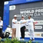 Staf Khusus Menteri HAM Thomas Harming Suwarta saat menghadiri peringatan World Press Freedom Day 2026 di Jakarta. (Posnews/Ist)