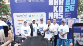 Menteri Perdagangan Budi Santoso saat menghadiri puncak Hari Konsumen Nasional 2026 di Sarinah Jakarta. (Posnews/Ist)
