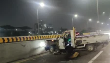 Kecelakaan Tunggal di Tol Cakung-Cilincing, Pengemudi dan Kenek Terluka. (Posnews/MR)