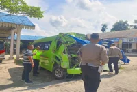 Polisi Selidiki Kecelakaan Bus Travel yang Tewaskan 7 Warga Tanjungbalai. (Posnews/ist)
