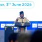 Presiden Prabowo Subianto memberikan arahan kepada peserta SPPI dan pengelola Program Makan Bergizi Gratis di SICC Bogor sambil menegaskan komitmen memberantas korupsi anggaran rakyat. (Posnews/Ist)