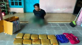 Tersangka penerima paket ganja diamankan dalam operasi Direktorat Tindak Pidana Narkoba Bareskrim Polri. (Posnews/Ist)