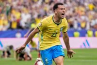 Pecah tangis Samurai Biru. Gol dramatis Gabriel Martinelli pada masa injury time memastikan kemenangan tipis Brasil atas Jepang di Houston. Dok: (AP Photo/Ashley Landis)