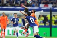 Tandukan dramatis Daichi Kamada pada menit-menit akhir menyelamatkan Jepang dari kekalahan saat menghadapi Belanda pada laga pembuka Piala Dunia. Dok: (AP Photo/Julio Cortez)