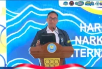 Kepala BNN Komjen Suyudi Ario Seto menjelaskan program GDAD yang mengubah petani ganja menjadi petani kopi di wilayah rawan narkoba. (Posnews/Humas BNN)