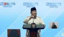 Presiden Prabowo Subianto menyampaikan pidato pada peringatan Hari Koperasi Nasional ke-79 di Jakarta.
(Posnews/Kemenkop)
