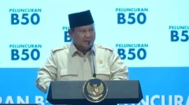 Presiden Prabowo Subianto meresmikan Program Mandatori Biodiesel B50 di Rest Area KM 57 Karawang sebagai langkah memperkuat kemandirian energi nasional. (Posnews/Kementerian ESDM)