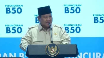 Presiden Prabowo Subianto meresmikan Program Mandatori Biodiesel B50 di Rest Area KM 57 Karawang sebagai langkah memperkuat kemandirian energi nasional. (Posnews/Kementerian ESDM)