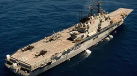 Kapal induk Giuseppe Garibaldi yang akan menjadi kapal induk pertama dalam sejarah pertahanan maritim Indonesia. (Posnews/Seaforces.org)
