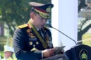 Kapolri Jenderal Listyo Sigit Prabowo menyampaikan laporan capaian Polri di hadapan Presiden Prabowo Subianto pada Upacara Hari Bhayangkara ke-80 di Satlat Brimob Cikeas, Bogor, Rabu (1/7/2026), termasuk pengungkapan 464 kasus migas, penyelamatan Rp756 miliar, dan pemblokiran 278 ribu situs judi online. (Posnews/Ist)