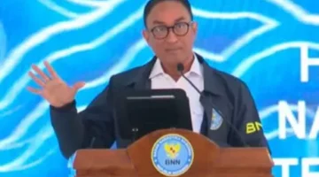 Kepala BNN Suyudi Ario Seto dalam puncak peringatan HANI 2026 di Balai Besar Rehabilitasi BNN Lido, Bogor. (Posnews/BNN)