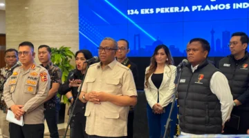 Mediasi Desk Ketenagakerjaan Polri dan Kemnaker menyelesaikan sengketa PHK 134 pekerja PT Amos Indonesia. (Posnews/Bareskrim Polri)