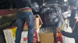 Polisi menyita 1.134 botol miras ilegal dan menangkap seorang penjual di Ciseeng, Kabupaten Bogor. (Posnews/Polsek Parung)
