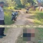 Polisi melakukan olah TKP usai duel parang yang menewaskan seorang pria di Desa Lalemba, Kecamatan Lawa, Kabupaten Muna Barat, Sulawesi Tenggara. (Posnews/Polsek Lawa)