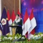Wakil Menteri Perdagangan Dyah Roro Esti Widya Putri menyampaikan strategi diversifikasi pasar ekspor dan penguatan kolaborasi global pada 10th Jakarta Geopolitical Forum 2026 di Jakarta. (Posnews/Kemendag)