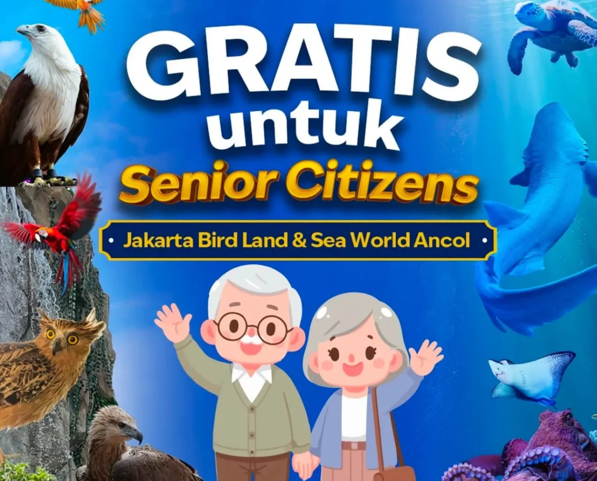 Sejumlah lansia menikmati kunjungan gratis di Sea World Ancol dan Jakarta Bird Land melalui program Senior Citizen yang berlaku hingga 31 Juli 2026. (Posnews/Ancol)
