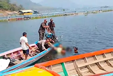 Polisi melakukan olah TKP di kawasan Waduk Jatiluhur, Purwakarta, terkait penemuan satpam tewas dengan kondisi tangan terborgol. (Posnews/Polres Purwakarta)