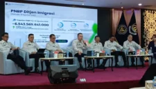 Direktur Jenderal Imigrasi Hendarsam Marantoko saat menyampaikan data penindakan terhadap WNA di Indonesia. (Posnews/KemenImipas)