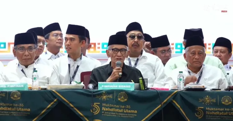 KH Miftachul Akhyar kembali ditetapkan sebagai Rais Aam PBNU periode 2026-2031 dalam Muktamar ke-35 NU di Jombang. (Posnews/YouTube)