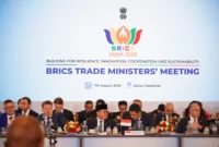Menteri Perdagangan RI Budi Santoso berbicara di forum BRICS di Jaipur, India.
