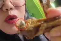 Siswa SD Lampung Utara menemukan benda diduga peluru di dalam potongan daging menu Makan Bergizi Gratis. (Posnews/Ist)