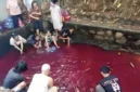 Viral, Air Kolam di Gunung Sindur Mendadak Merah, Polisi Cek Lokasi. (Posnews/Ist)
