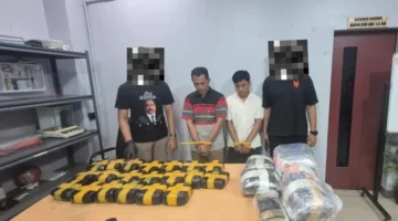 Bareskrim Polri menyita 21,2 kilogram sabu dan 25.607 butir ekstasi dari dua kurir di Riau. (Posnews/Bareskrim)
