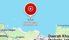 Gempa M5,9 mengguncang Kepulauan Seribu DKI Jakarta pada Sabtu 12 September 2026. (Posnews/BMKG)