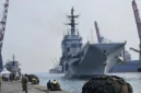 ITS Giuseppe Garibaldi bersandar di Dermaga 107 Tanjung Priok sebelum berganti nama menjadi KRI Sriwijaya. (Posnews/Inews)
