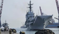 ITS Giuseppe Garibaldi bersandar di Dermaga 107 Tanjung Priok sebelum berganti nama menjadi KRI Sriwijaya. (Posnews/Inews)