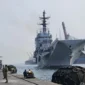 KRI Sriwijaya-100 resmi masuk jajaran TNI AL setelah prosesi pengibaran Merah Putih di Dermaga 107 Tanjung Priok, Jakarta Utara.
(Posnews/Inews)
