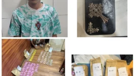 Polisi mengamankan 155 pcs etomidate dalam pengungkapan Operasi Nila Jaya 2026 di PIK Jakarta Utara. (Posnews/Ist)
