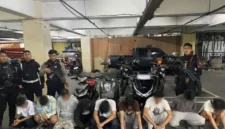 Polisi mengamankan sembilan pemuda dalam patroli gabungan di Cibubur Jakarta Timur. (Posnews/Ist)