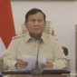 Presiden Prabowo Subianto memimpin rapat terbatas penanganan bencana secara virtual dari Istana Merdeka. (Posnews/Ist)
